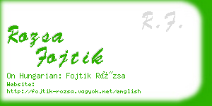 rozsa fojtik business card